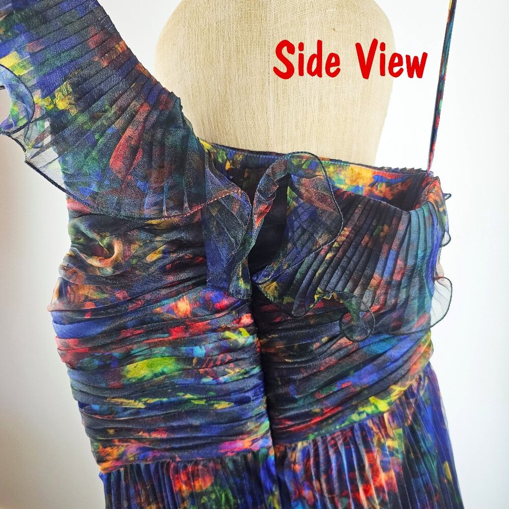 Beautiful Jeweled Tone Tiered One Shoulder Dress - Picture 9 of 10